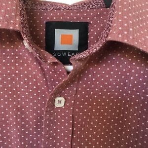Men’s Pink Button-Up Long Sleeved Shirt